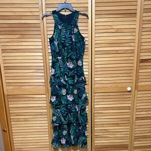 Floral Sleeveless Maxi Dress - Green